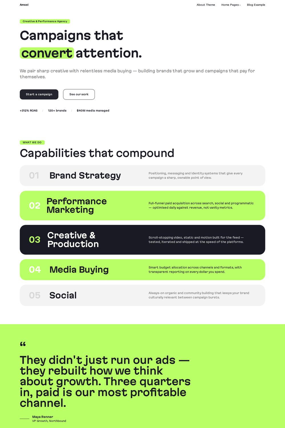 Advertising Agency homepage design