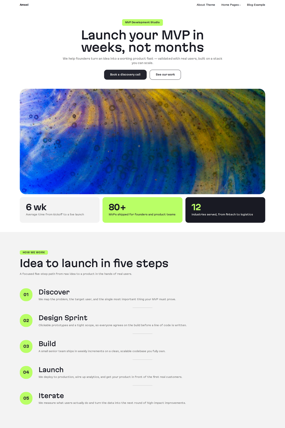 MVP Development homepage design